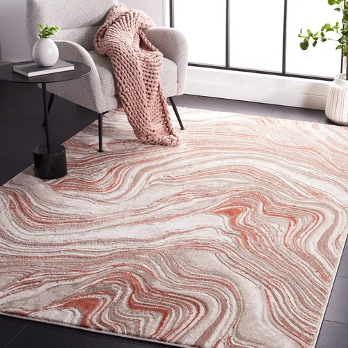 Vista 11 de SAFAVIEH Meadow Collection - Alfombra para pasillo, 2 x 7 pies, azul y gris, diseño abstracto moderno, no desprende pelusa y de fácil cuidado, ideal