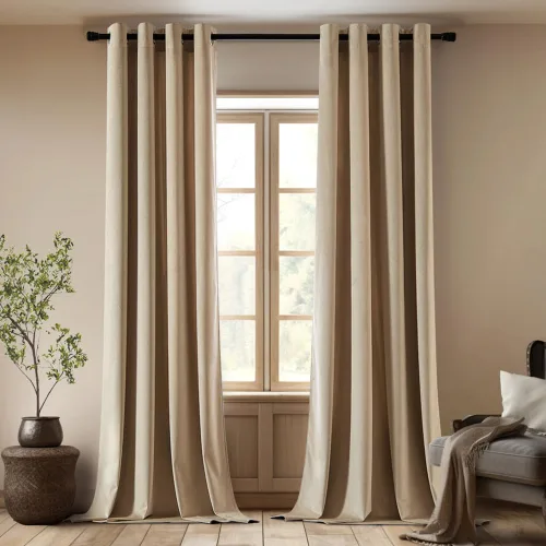 Vista 35 de EMEMA Cortinas de terciopelo negro, 2 paneles de 40 x 63 pulgadas de largo, bolsillo trasero para barra