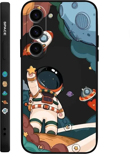 Vista 8 de LEECG Funda protectora para Samsung Galaxy S23, patrón de astronauta a prueba de golpes, anticaídas, para Samsung S23, negro astronauta