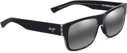 Vista 2 de Maui Jim Unisex Keahi Rectangular Sunglasses Negro brillante/gris neutro polarizado