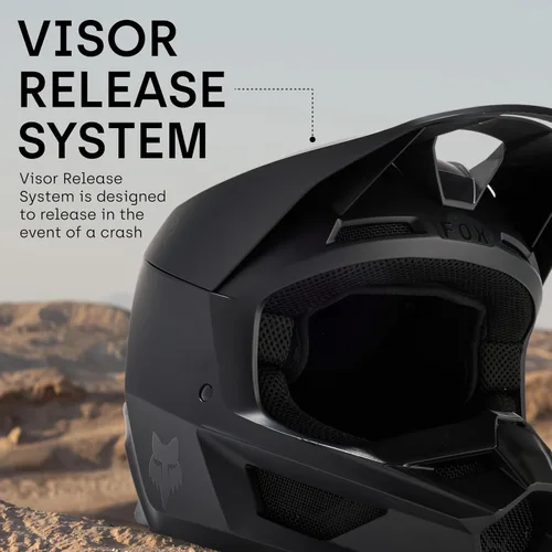Vista 8 de Fox Racing Casco de motocross V1 Core para bicicleta de tierra unisex, negro mate, talla XS