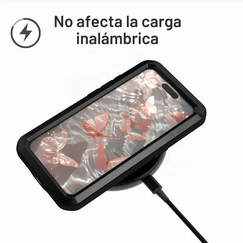 Vista 8 de LOVE MEI Funda militar resistente para iPhone 17, a prueba de golpes, de metal, resistente, con protector de pantalla de vidrio templado (negro)
