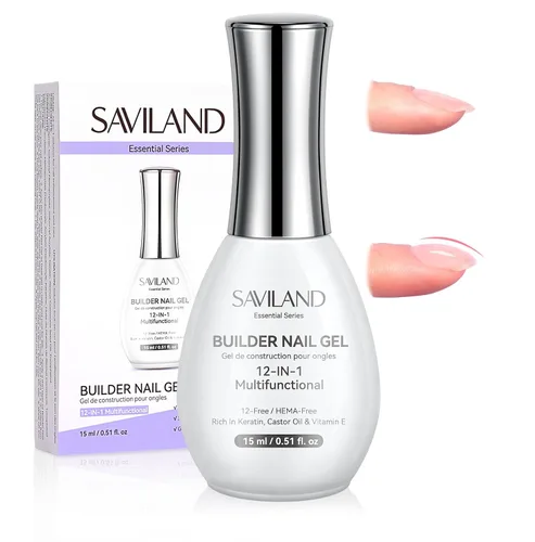 Vista 8 de SAVILAND Gel de Uñas LED y UV Constructor - 100 G de Gran Capacidad Gel Claro Duro para Uñas, Kit de Fortalecimiento de Extensión de Uñas A - Gel