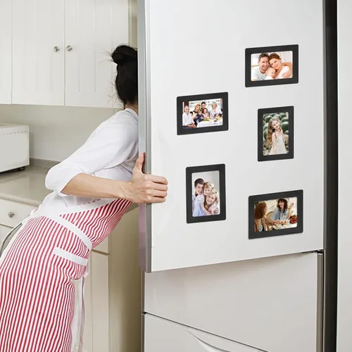 Vista 4 de Marco de Fotos FYY 3.5x5, Juego de 5 Marcos Magnéticos para Refrigerador, Marcos Magnéticos Adecuados para Nevera, Lavavajillas, Casillero