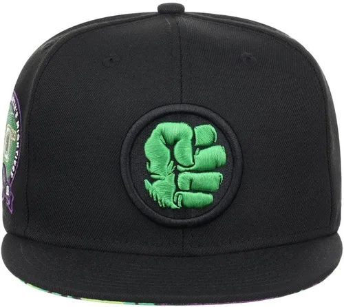 Vista 2 de Marvel 60th Anniversary Comic UV Adjustable Snapback Flat Bill Cap blk