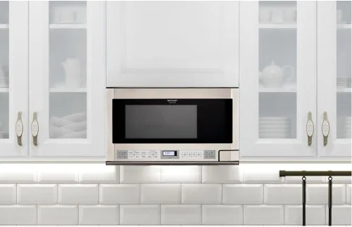 Vista 2 de Microondas Sharp de 1100 W, 1 1/2 ft³ de capacidad, Stainless Acero inoxidable