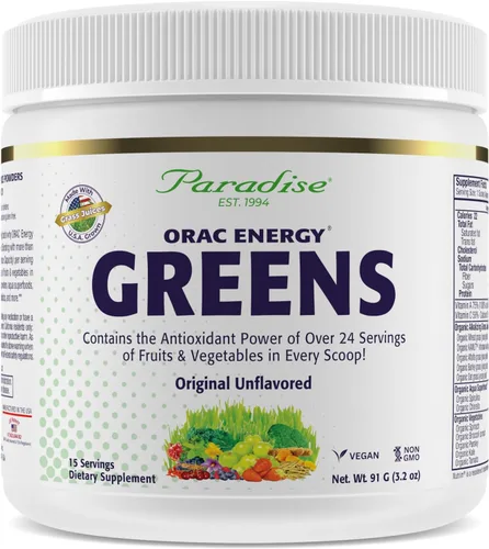 Vista 10 de Paradise Herbs ORAC Energy Greens, superalimento en polvo de manzana, más de 40,000 antioxidantes ORAC, verduras orgánicas, bayas, hongos