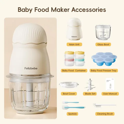 Vista 7 de Fabricante de Alimentos para Bebés, Juego Pequeño de Procesador de Alimentos para Bebés, Fruta, Verdura, Carne, Fabricante de Alimentos para Bebés
