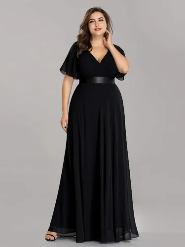 Vista 4 de Ever-Pretty 09890 Maxi vestido de fiesta de noche con cuello en V doble para mujer