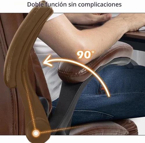 Vista 6 de Silla de oficina – Silla ergonómica de escritorio para computadora con respaldo alto con función mecedora y soporte lumbar, silla ejecutiva cómoda
