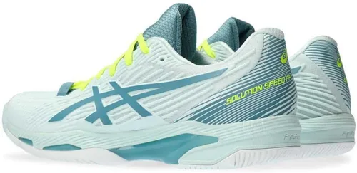 Vista 5 de ASICS Zapatillas de tenis Solution Speed FlyteFoam 2 para mujer 3-Calmante Mar Gris Azul