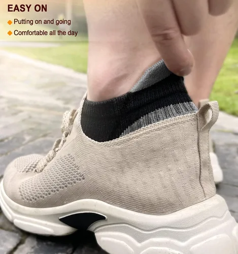 Vista 6 de BULLIANT Calcetines de correr para hombre, 6 pares, calcetines de tobillo que no se ven transpirables, absorben para hombres y mujeres, suela
