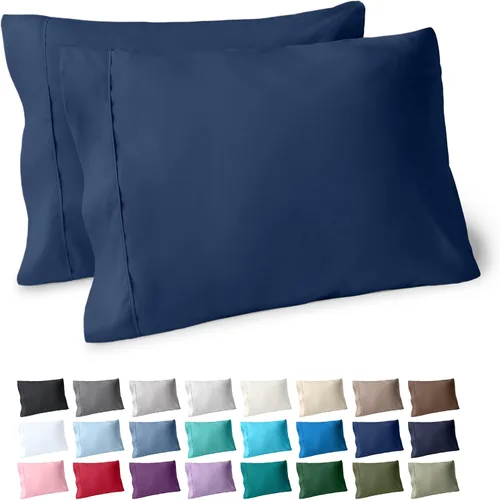 Vista 55 de Bare Home Juego de 2 fundas de almohada de microfibra de tamaño estándar, fundas de almohada refrescantes, doble cepillado, fácil cuidado, cierre