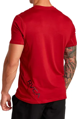 Vista 3 de RVCA Camiseta deportiva de manga corta con cuello redondo para hombre