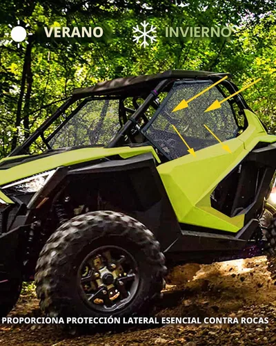 Vista 2 de Red para Ventana de ATV/UTV Protector de Malla para Jaula Trasera Enrollable + Derecha + Izquierda Cubierta de Red Protectora de Sombra para Ventana