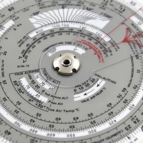 Vista 4 de Portable Aviation Computer fine Detail Markings, Circular Slide Rule, Compact, E6B-Aviation Computer, for Cockpit