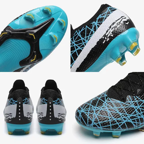 Vista 4 de Indoor Soccer Shoes for Mens Womens Turf Soccer Cleats for Kids Big Boys High Ankle Football Boots AG FG TF Training Sneakers
