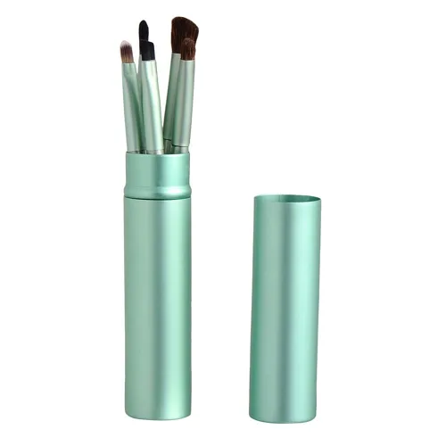 Vista 7 de AKOAK 5 unids/set Viaje Portátil Mini Ojo Maquillaje Cepillo Aplicar Sombra de Ojos Delineador de Cejas Cepillo de Maquillaje de Labios Set de Negro