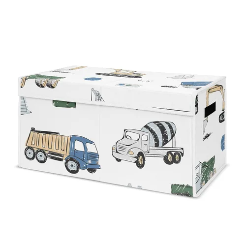 Vista 8 de Sweet Jojo Designs Caja de almacenamiento de juguetes de tela roja y blanca para niños, para niños, para colección de parches de béisbol