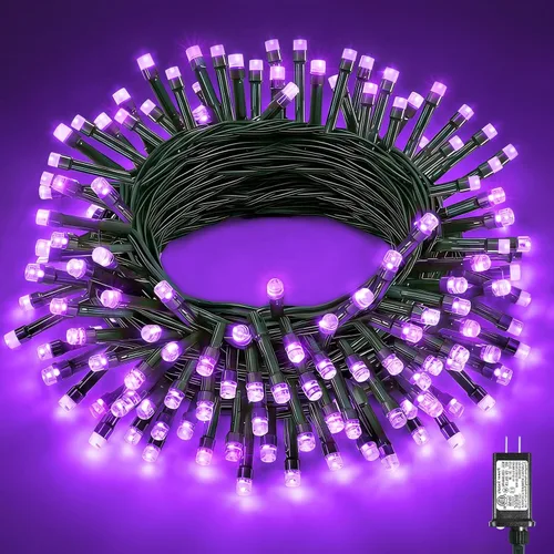 Vista 14 de Tira de luces LED de Navidad de 40 pies para exteriores, luces rojas y blancas de Navidad impermeables, 8 modos y temporizador, luces de árbol