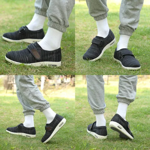Vista 7 de Mei MACLEOD Zapatos para diabéticos para mujer, zapatos con edema para pies hinchados, zapatos anchos para caminar para personas mayores fascitis