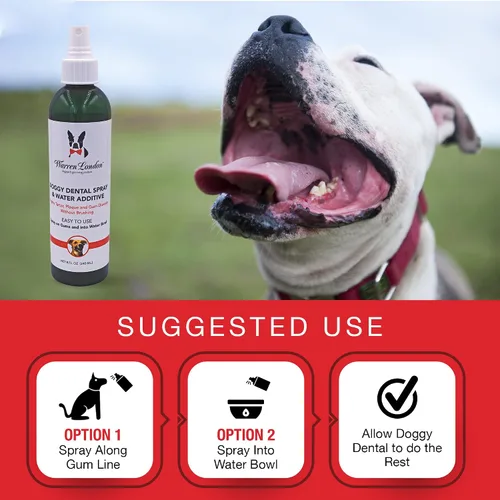 Vista 7 de Warren London - Aerosol dental y aditivo de agua para perros y gatos, cuidado bucal de aliento fresco, soporte de dientes y encías de menta, spray