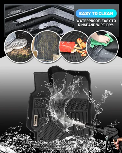 Vista 13 de orealtrend Alfombrillas para Automóvil Compatibles con Toyota Corolla 2014-2019 Forros de Piso Resistentes Todo Clima A Prueba de Derrames Negro