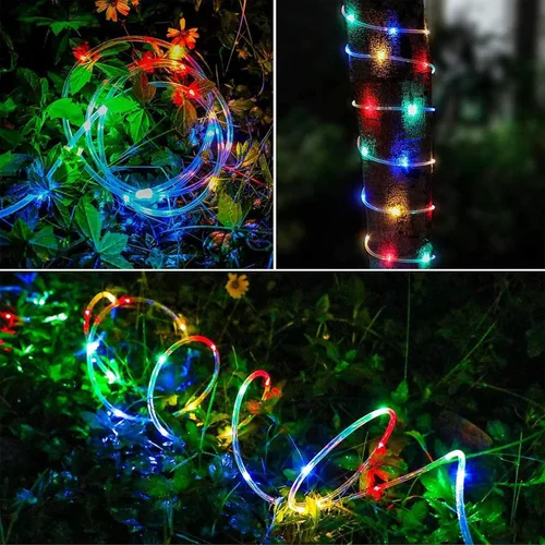 Vista 8 de Luces de cuerda LED de 50 pies y 360 LED para exteriores, luces de tubo conectables y flexibles con 8 modos, iluminación de cuerda LED impermeable