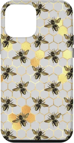 Vista 16 de iPhone 12 Pro Max Bumble Bee - Honeycomb Apicultor amarillo Abeja patrón caso