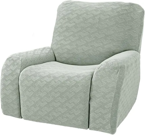 Vista 18 de vctops Fundas elásticas para sofá reclinable de 8 piezas, fundas de jacquard grande para sofá reclinable de 3 asientos, protector suave Blanco