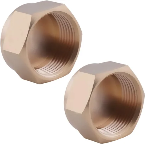 Vista 6 de Othmro 2 unids 3/8 de oro de tubería de montaje de válvula de latón hexagonal rosca hembra conector de manguera de rosca fina para tuberías de agua