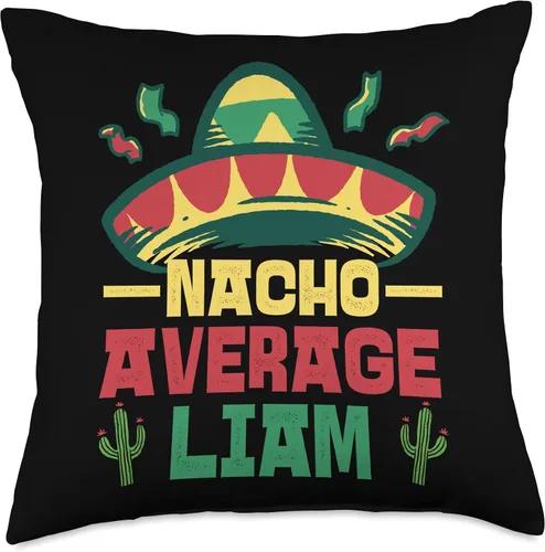 Vista 5 de Not Your Ordinary Name. Nacho Average Liam - Almohada (16 x 16 pulgadas), multicolor