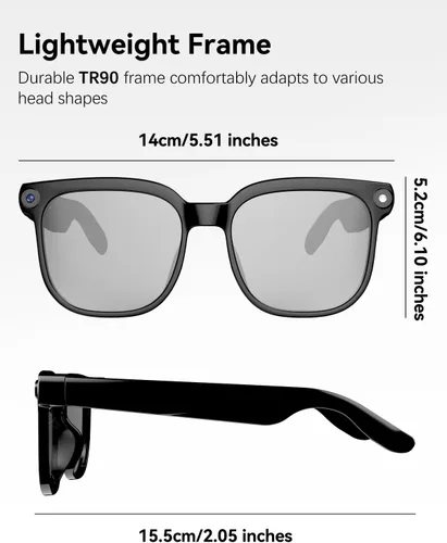 Vista 11 de Gafas inteligentes AI con cámara de 8 MP, video 4K y traducción de 139