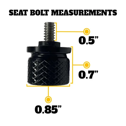 Vista 3 de Spread Eagle - Perno de asiento trasero de aluminio moleteado grande 1/4-20 para Harley Davidson 1996-2024+. Hecho a medida en los Estados Unidos