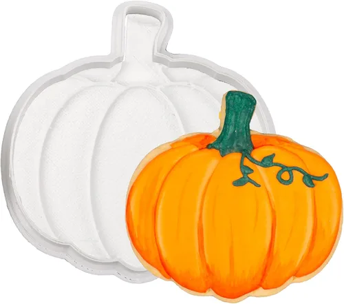 Vista 16 de Cortadores de galletas de otoño de Acción de Gracias, formas de bellotas y hojas con sellos de émbolo, accesorios de horneado de ácido poliláctico