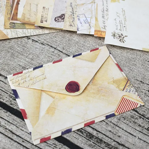 Vista 5 de EORTA 60 sobres de papel pequeños retro estilo vintage europeo papelería herramientas de saludo/invitación para niños, niños, estudiantes