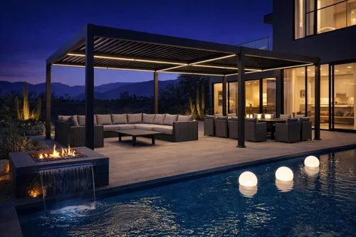 Vista 13 de PURPLE LEAF Pérgola con listones 92KS de 8 x 10 pies con tira LED regulable solar integrada, techo ajustable de aluminio a prueba de lluvia