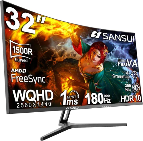 Vista 18 de SANSUI - Monitor de 22 Pulgadas 120Hz, Monitor de Computadora FHD con Relación de Contraste 4000:1 con Sincronización Adaptativa, HDR 100% sRGB