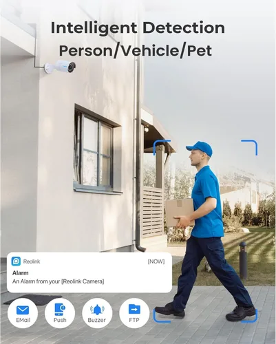 Vista 9 de REOLINK Sistema de cámaras de seguridad PTZ 4K, cámaras IP PoE para exteriores, 4X TrackMix PoE con zoom híbrido 6X, seguimiento automático, paquete
