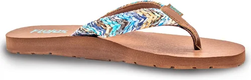 Vista 6 de Flojos Juno Weave Sandalia para mujer Aguamarina/Marrón Multi