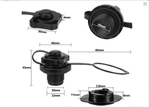Vista 2 de Válvula de aire inflable Kayak tornillo válvula de aire espiral tapones de aire de repuesto balsa canoa cama de aire PVC barco