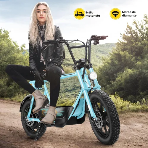 Vista 9 de Caroma Scooter eléctrico Peak 1200W con asiento, 30 millas y 20 MPH Azul