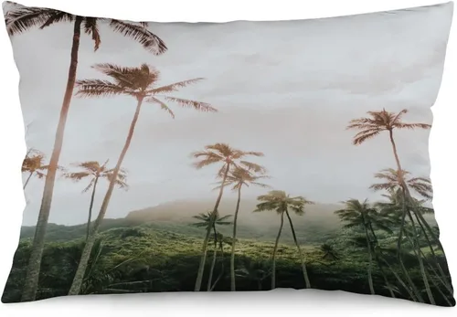 Vista 39 de Protector de almohada de playa con palmeras tropicales de 16 x 14 pulgadas, palmeras de playa, paisaje marino costero, decorativo, rectangular