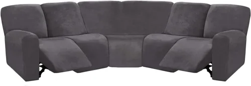 Vista 5 de ULTICOR Fundas de sofá reclinable seccional en forma de L de 7 piezas, fundas de terciopelo elásticas para sofá reclinable en forma de L, gruesas