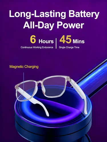 Vista 8 de AI Gafas Inteligentes Inalámbricas Bluetooth para Hombres/Mujeres con Altavoces/Bluetooth y Traducción de +140 Idiomas