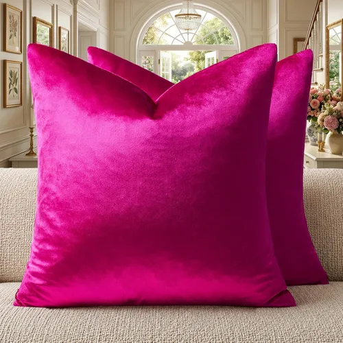 Vista 24 de GIGIZAZA Juego de 2 fundas de almohada doradas de terciopelo de 20 x 20 pulgadas para sofá Almohadas para sofá, tela texturizada suave de 9.88