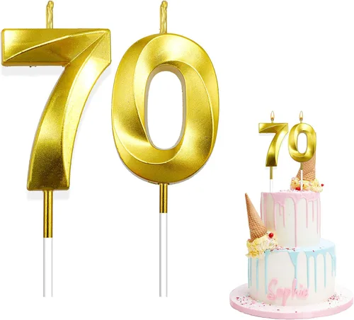 Vista 8 de Velas de cumpleaños para pasteles, velas de cumpleaños número 1 doradas, velas de números de feliz cumpleaños, velas de números para decoración