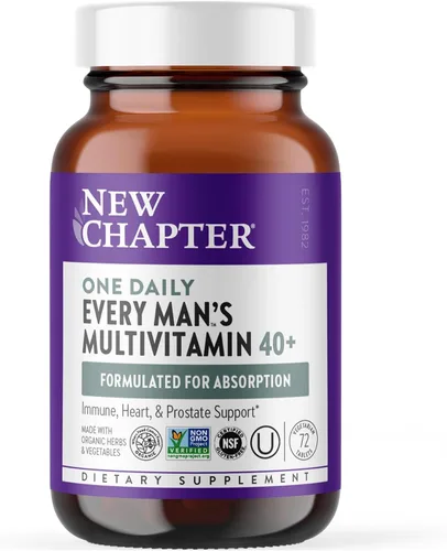 Vista 10 de Tabletas multivitamínicas para hombres de más de 40 años, uso diario, de New Chapter, 370, 1, 1 Extra B6 and B12, D3, Vitamin C, and Zinc for