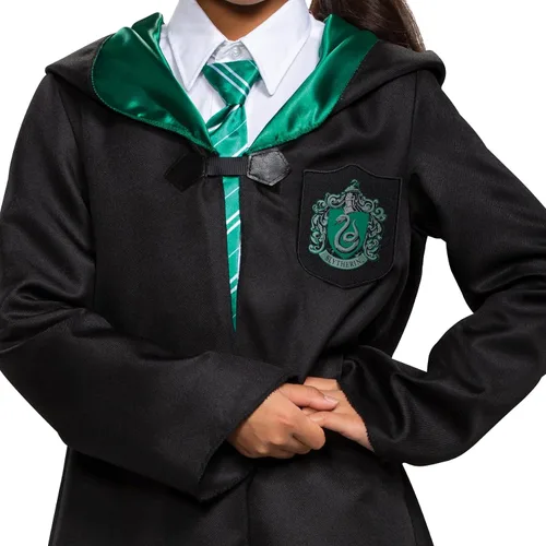 Vista 3 de Disguise Túnica de Slytherin de Harry Potter, Túnicas Oficiales de Disfraz del Mundo Mágico, Accesorio Clásico de Vestimenta para Niños
