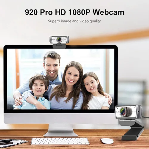 Vista 3 de Cámara web de gran angular, cámara de videoconferencia Spedal 920 Pro de 120 grados, cámara web de transmisión en vivo Full HD 1080P con micrófono